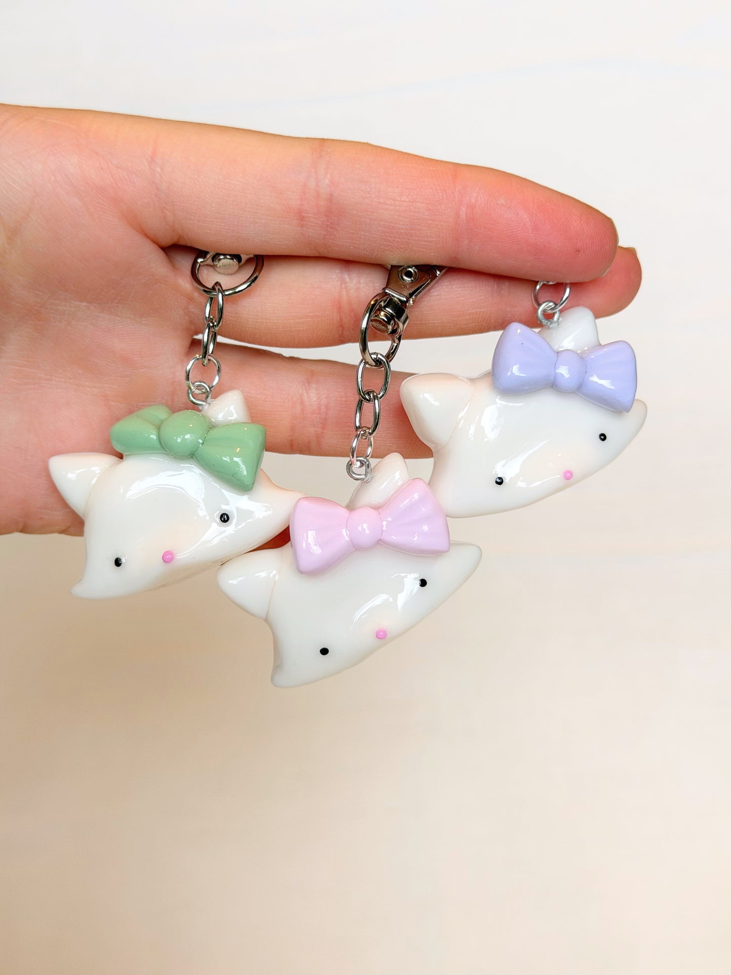 Cat with bow Keychain